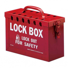 BRADY® 65699, PORTABLE METAL LOCK BOX- RED
